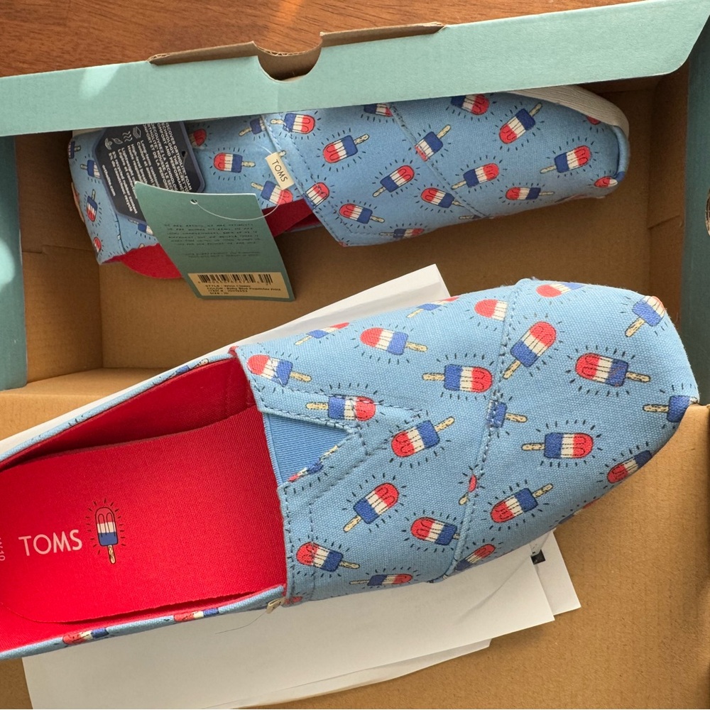 Toms Blue Popsicle Print Flats